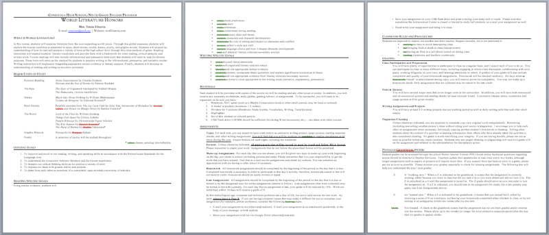 Old World Lit Syllabus